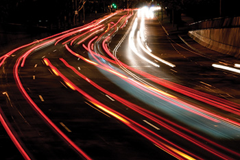 the road at night